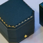 Viridian Velvet Leather Earrings Box, Hexagon Ring Box, Handmade from Japan, Engagement & Wedding Set Elegant Keepsake Box Etsy