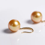 12mm Natural Golden South Sea Pearl Earrings, 18K Champagne Gold Earring Earrings Etsy