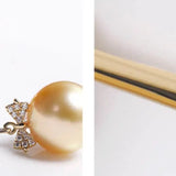 11mm Natural Golden South Sea Pearl Earrings, 18K Solid Champagne Gold Earrings, Bowknot Earring, Seawater Pearl Earrings, Gift for Mom Etsy