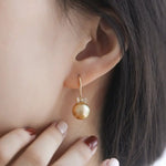 11mm Natural Golden South Sea Pearl Earrings, 18K Solid Champagne Gold Earrings, Bowknot Earring, Seawater Pearl Earrings, Gift for Mom Etsy