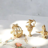Grimm's Fairy Carved Handmade Necklace 18K Yellow Solid Gold Carving Necklace, Gift for Her, Anniversary Gift Idea, Retro Jewelry, Kettle Etsy