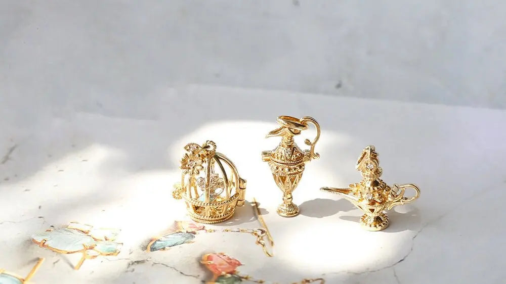 Grimm's Fairy Carved Handmade Necklace 18K Yellow Solid Gold Carving Necklace, Gift for Her, Anniversary Gift Idea, Retro Jewelry, Kettle Etsy
