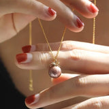 10mm Morandi Nude Color Pearl Freshwater Pearl Necklace - Silver 925 Etsy