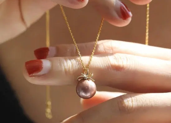 10mm Morandi Nude Color Pearl Freshwater Pearl Necklace - Silver 925 Etsy