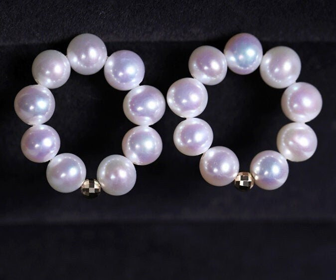 Superior 5mm White Pearl Stud Earrings in 18K Yellow Gold Etsy