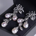 4A+ High Luster Pearl 8mm Handmade 925 Silver White Pink Pearl Earrings, Freshwater Pearl Earrings, Diamond Earrings, Gift for Mom Etsy