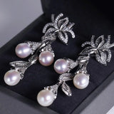 4A+ High Luster Pearl 8mm Handmade 925 Silver White Pink Pearl Earrings, Freshwater Pearl Earrings, Diamond Earrings, Gift for Mom Etsy