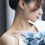 3mm Natural Akoya Baby Pearl Necklace, Handmade 18k Solid Yellow Gold Golden Baby Pearl Necklace, Colorful Baby Pearl Beaded Choker Etsy