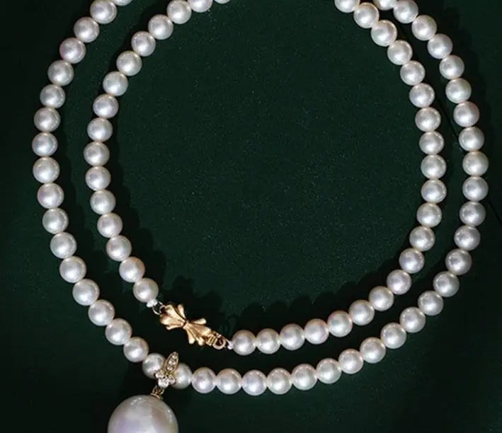 12mm Freshwater White Pink Pearl Strand Chokers - 14K Yellow Gold Etsy