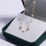 18K Yellow Gold Purple Pearl Choker - Natural High Luster Baby Pearl Necklace Etsy