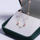 18K Yellow Gold Purple Pearl Choker - Natural High Luster Baby Pearl Necklace Etsy