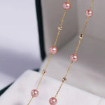 18K Yellow Gold Purple Pearl Choker - Natural High Luster Baby Pearl Necklace Etsy