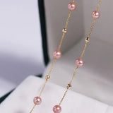 18K Yellow Gold Purple Pearl Choker - Natural High Luster Baby Pearl Necklace Etsy