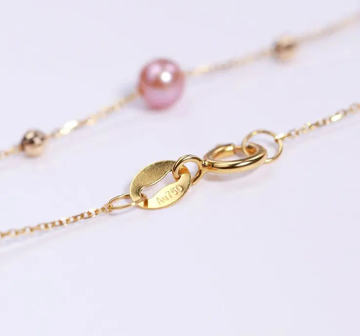 18K Yellow Gold Purple Pearl Choker - Natural High Luster Baby Pearl Necklace Etsy