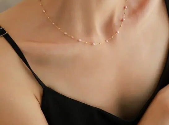 18K Yellow Gold Purple Pearl Choker - Natural High Luster Baby Pearl Necklace Etsy