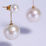 6-13mm AAA+ Freshwater White Pearl Earrings - 18K Yellow Gold Etsy