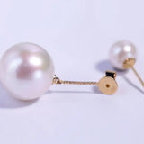 6-13mm AAA+ Freshwater White Pearl Earrings - 18K Yellow Gold Etsy