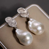 5A+ Natural High Luster Baroque Pearl Earrings, Handmade Silver 925 White Pearl Earrings, Freshwater Pearl S925 Disc Earrings Gift for Her Etsy
