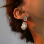 5A+ Natural High Luster Baroque Pearl Earrings, Handmade Silver 925 White Pearl Earrings, Freshwater Pearl S925 Disc Earrings Gift for Her Etsy