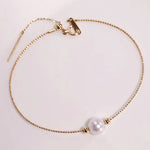 18k Yellow Gold Natural High Luster White Pearl Bracelets, Beaded Bracelets, DIY Bracelets, Anniversary Gift Idea, Gift for her Etsy