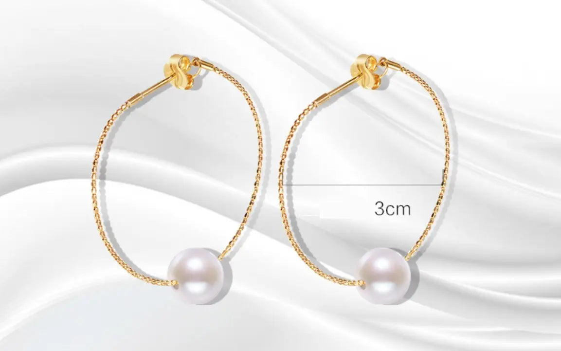 7mm Natural High Luster White Pearl Earrings, 18k Solid Yellow Gold Earrings, DIY Earrings, Anniversary Gift Idea, Gift for her Etsy