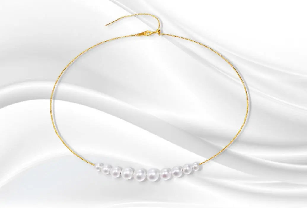 18K Yellow Gold & Natural High Luster Akoya Pearl Strand Chokers Etsy