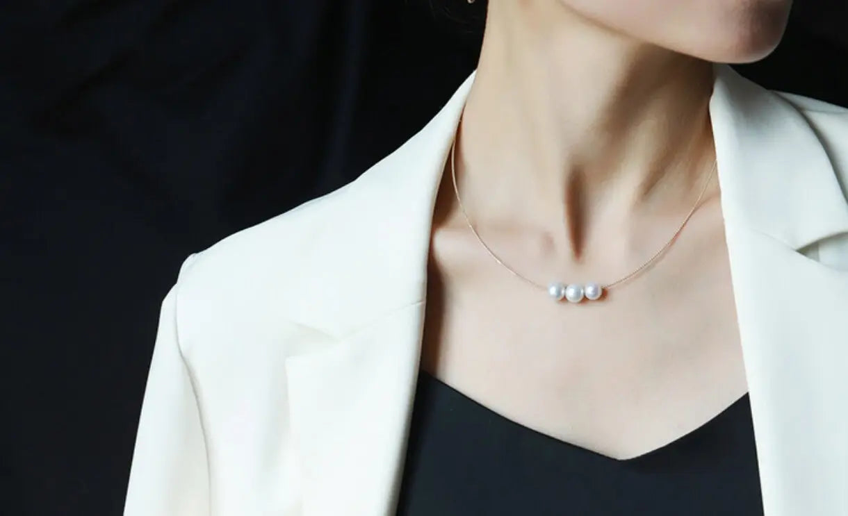 18K Yellow Gold & Natural High Luster Akoya Pearl Strand Chokers Etsy