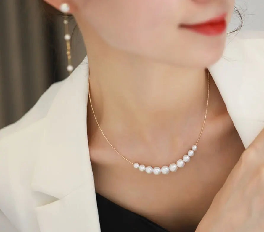 18K Yellow Gold & Natural High Luster Akoya Pearl Strand Chokers Etsy
