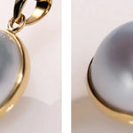 9mm Natural Silver Mabe Pearl Necklace, Handmade 18k Solid Yellow Gold Necklace, High Luster Pearl, Anniversary Gift for Mom, Gift for Her Etsy