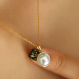 9mm Natural Silver Mabe Pearl Necklace, Handmade 18k Solid Yellow Gold Necklace, High Luster Pearl, Anniversary Gift for Mom, Gift for Her Etsy