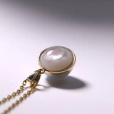 9mm Natural Silver Mabe Pearl Necklace, Handmade 18k Solid Yellow Gold Necklace, High Luster Pearl, Anniversary Gift for Mom, Gift for Her Etsy