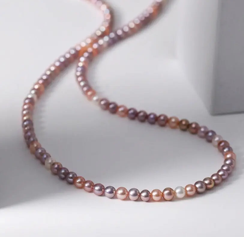 4A+ Natural High Luster Colorful Pearl Chokers, Handmade 18k Solid Yellow Gold Chokers, Purple Baby Pearl Chokers, Gift for Her Etsy