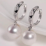 4A+ High Luster Pearl 12mm Handmade 925 Silver White Pink Pearl Earrings, Freshwater Pearl Earrings, Pink Pearl, Diamond Earrings Etsy