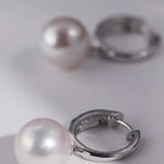 4A+ High Luster Pearl 12mm Handmade 925 Silver White Pink Pearl Earrings, Freshwater Pearl Earrings, Pink Pearl, Diamond Earrings Etsy