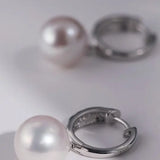 4A+ High Luster Pearl 12mm Handmade 925 Silver White Pink Pearl Earrings, Freshwater Pearl Earrings, Pink Pearl, Diamond Earrings Etsy