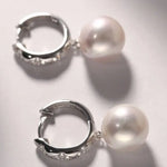 4A+ High Luster Pearl 12mm Handmade 925 Silver White Pink Pearl Earrings, Freshwater Pearl Earrings, Pink Pearl, Diamond Earrings Etsy