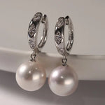 4A+ High Luster Pearl 12mm Handmade 925 Silver White Pink Pearl Earrings, Freshwater Pearl Earrings, Pink Pearl, Diamond Earrings Etsy