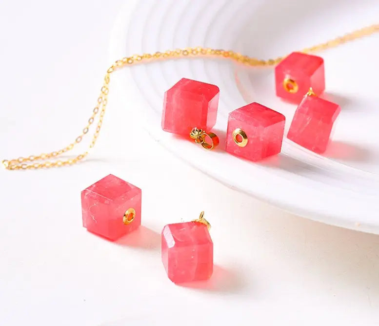 Superior Natural Rhodochrosite Necklace, 18K Gold Etsy