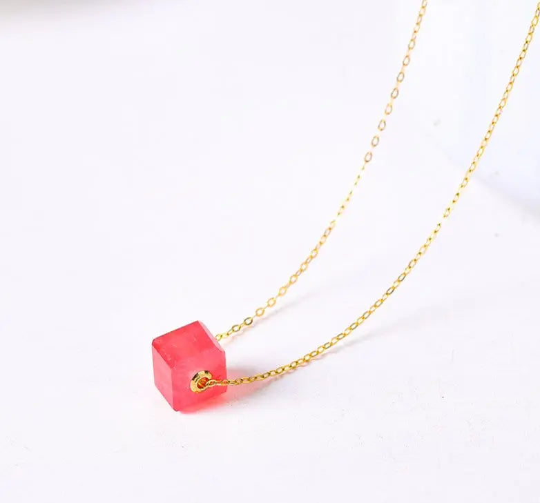 Superior Natural Rhodochrosite Necklace, 18K Gold Etsy