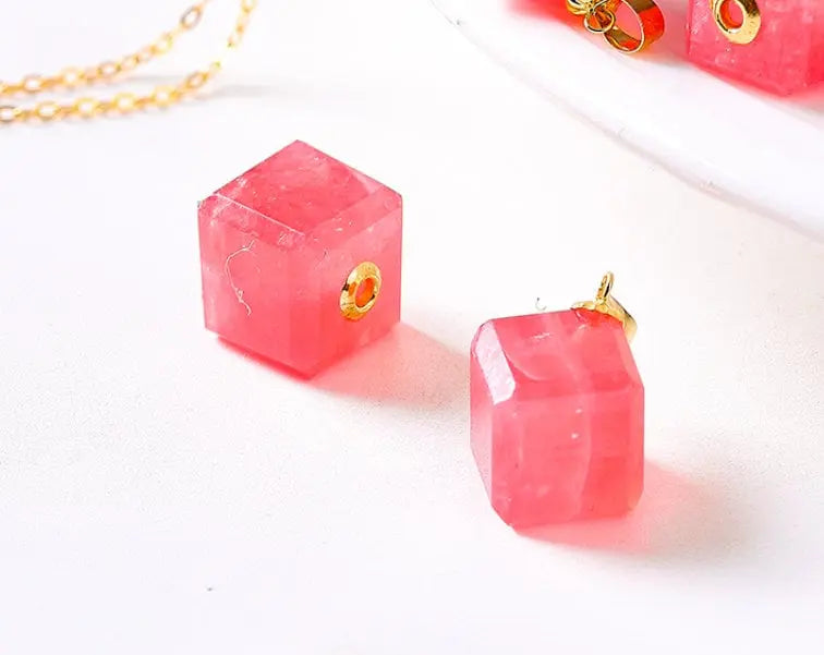 Superior Natural Rhodochrosite Necklace, 18K Gold Etsy