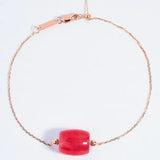 Superior Natural Rhodochrosite Bracelets, Handmade 18k Solid Yellow Gold Bracelets, Anniversary Wedding Gift Idea, Gift for Mom - LaCorserArtJewelry