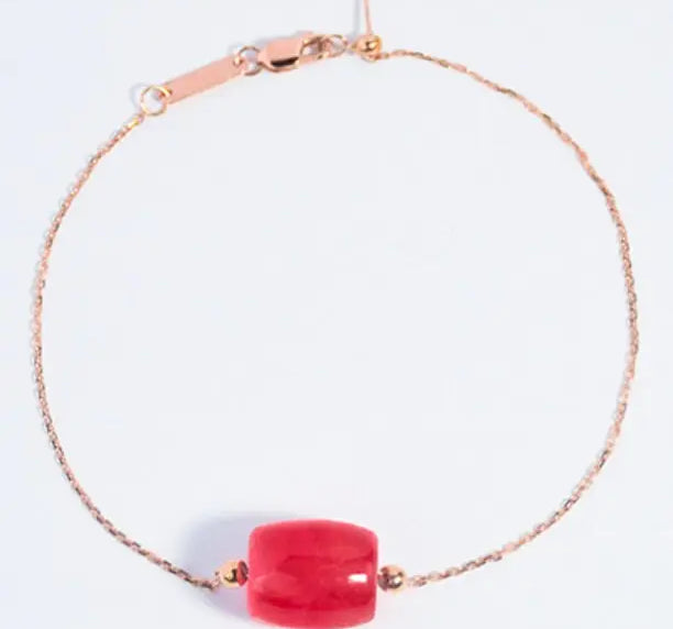Superior Natural Rhodochrosite Bracelets, Handmade 18k Solid Yellow Gold Bracelets, Anniversary Wedding Gift Idea, Gift for Mom - LaCorserArtJewelry