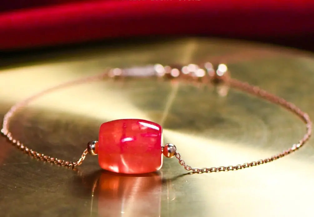 Superior Natural Rhodochrosite Bracelets, Handmade 18k Solid Yellow Gold Bracelets, Anniversary Wedding Gift Idea, Gift for Mom - LaCorserArtJewelry