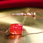 5A+ Natural Rhodochrosite Bracelets, Handmade 18k Solid Yellow Gold Bracelets, Anniversary Wedding Gift Idea, Gift for Mom - LaCorserArtJewelry