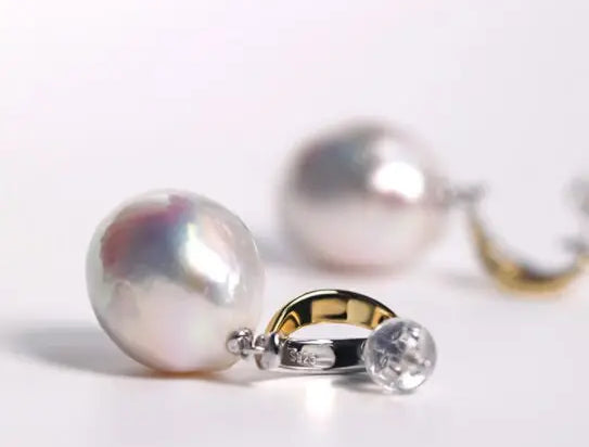 14mm Freshwater Baroque Pearl Earrings - Silver 925 Etsy