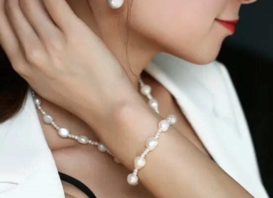 14mm Freshwater Baroque Pearl Earrings - Silver 925 Etsy