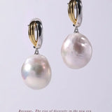 14mm Freshwater Baroque Pearl Earrings - Silver 925 Etsy