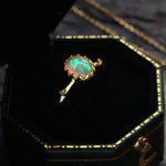 Opal  Diamond Necklace - 18K Yellow Gold October Birthstone Etsy