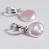 16mm Natural High Luster Baroque White Pearl Silver 925 White Pearl Earrings, Flower Earrings, Anniversary Gift Idea, Gift for Mom - LaCorserArtJewelry