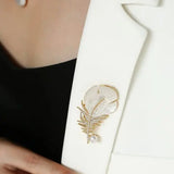 Feather Natural Freshwater White Pearl Brooch, Handmade Gold Plated Feather Brooch, Mother of Pearl, Anniversary Gift Idea, Gift for Mom Etsy